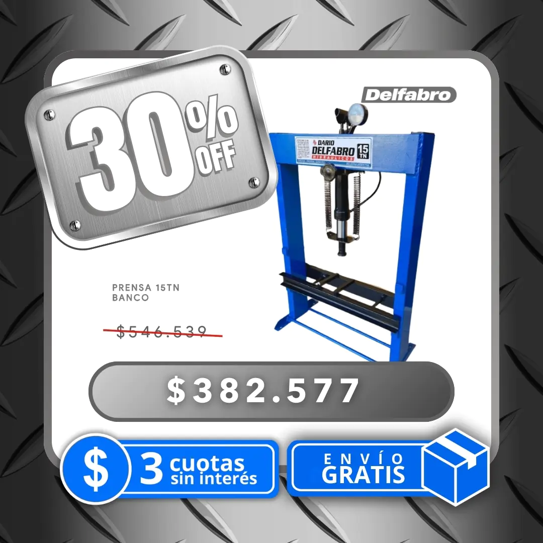 Prensa Hidráulica Manual 15 Toneladas – Banco de 2 Columnas Liviana
