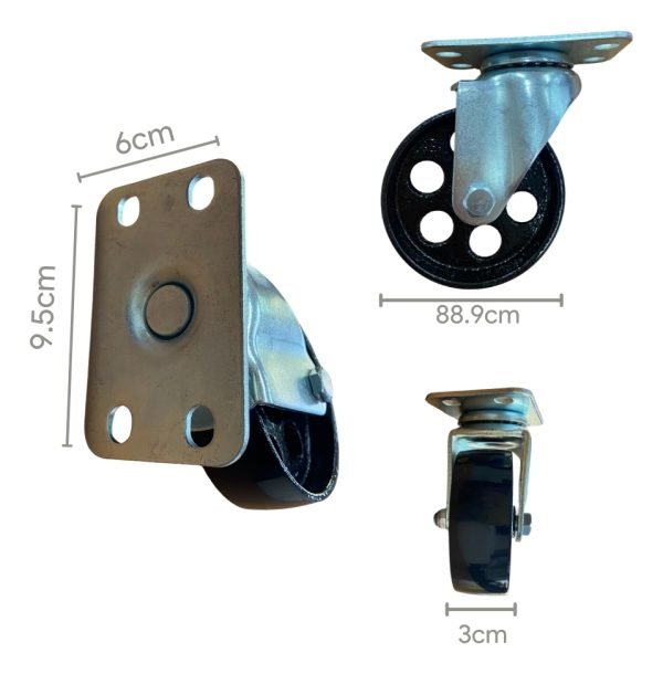 Ruedas Giratorias 3,5 Pulgadas Acero Con Crapodina X4u - Imagen 3