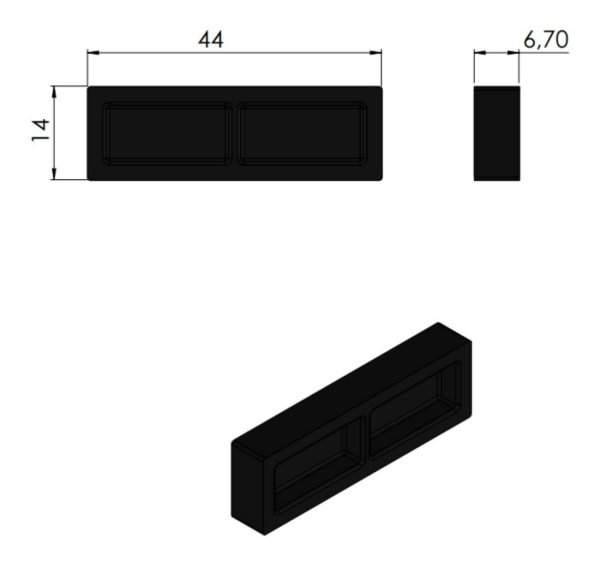 Soporte Base Ventilación 48x15x7 - Uso Vario 8 U - Imagen 4