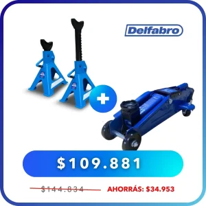 Crique Hidráulico Carrito 2 Tn + Caballete 3 Tn Delfabro