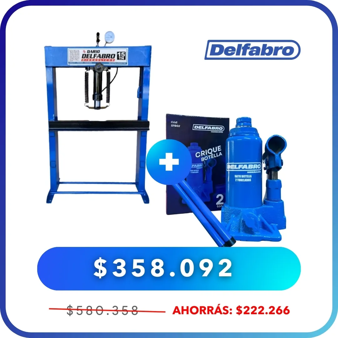Prensa Banco 2 Col 15 Tn + Botella 2 Tn